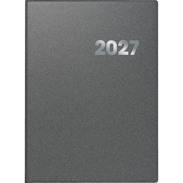 Buchkalender 789 A4 1 Tag/Seite Kunststoff-Einband Reflection grau 2027-0
