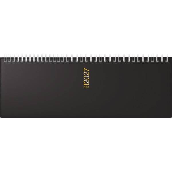 Querkalender AC 30,7x10,5cm 1 Woche/2 Seiten schwarz 2027