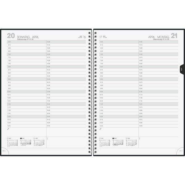 Buchkalender 787 A4 1 Tag/Seite Balacron schwarz 2027-1