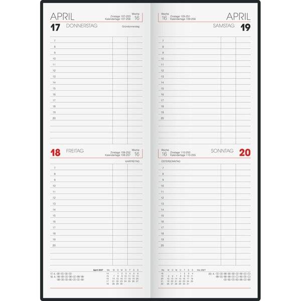 Vormerkbuch 784 11x29,7cm 2 Tage/Seite Pappe blau 2027-1