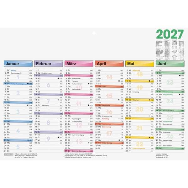 Tafelkalender A4quer Dataline 2027
