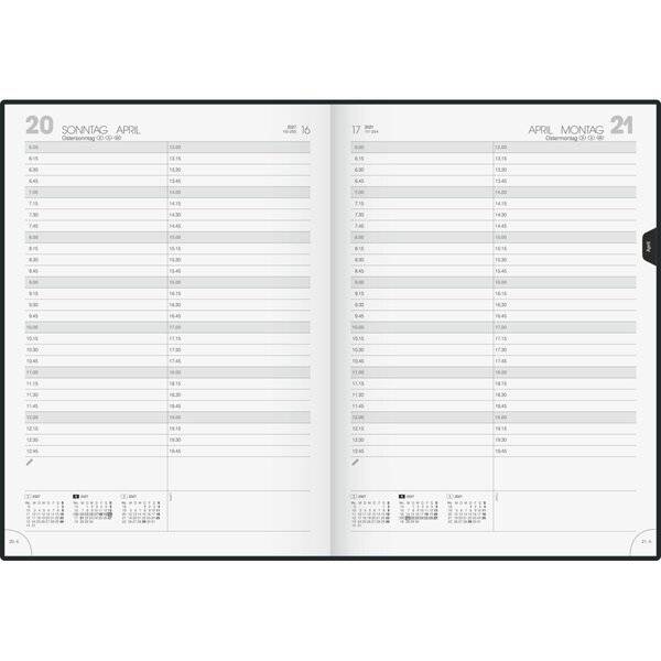 Buchkalender 787 A4 1 Tag/Seite Nappa Leder schwarz 2027-1