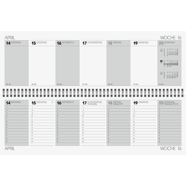 Querkalender 775 42x13,7cm 1 Woche/2 Seiten Karton blau 2027-1