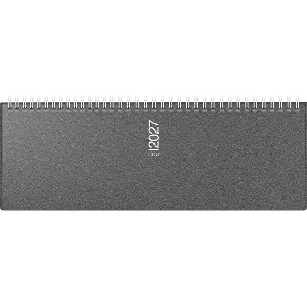 Schreibtischquerkalender Septant 30,5x10,5cm 1 Woche/2 Seiten Kunststoff grau 2027