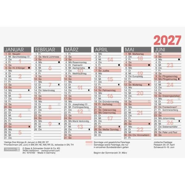Tafelkalender A6quer 2027-0