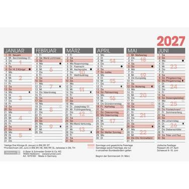 Tafelkalender A6quer 2027