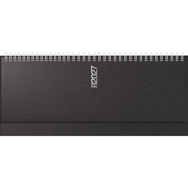 Schreibtischquerkalender Septant 30,5x10,5cm Hardcover schwarz 2027