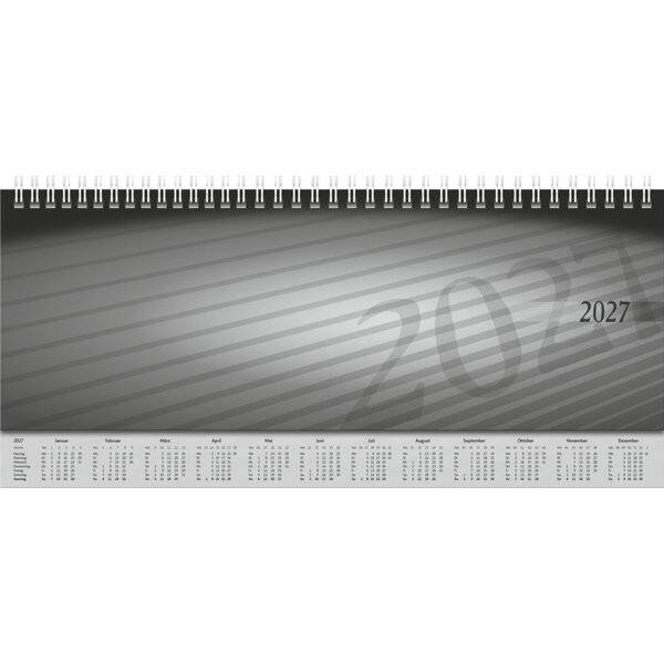 Schreibtischquerkalender Sequenz 29,7x10,5cm 1 Woche/2 Seiten Karton schwarz 2027