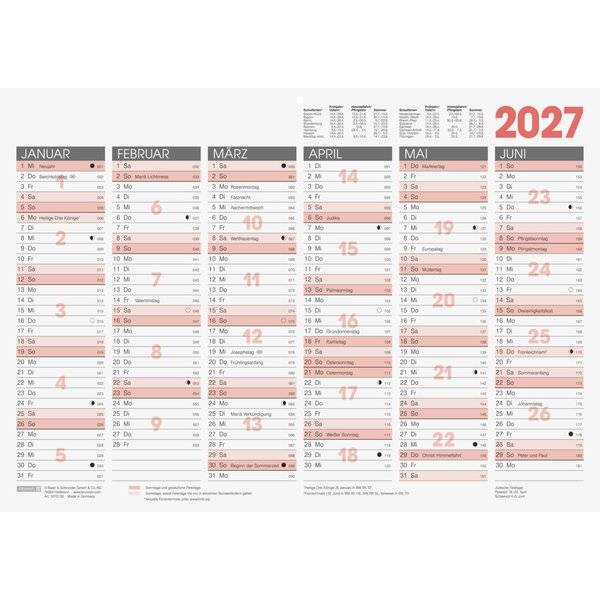 Tafelkalender A3quer 2027