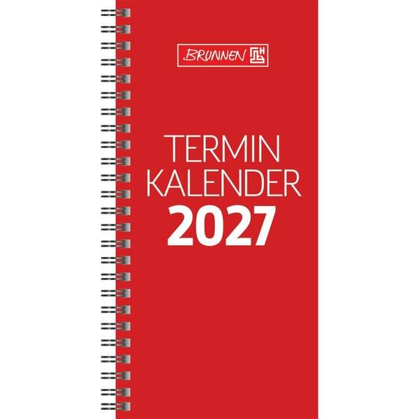 Vormerkbuch 780 10x20,7cm 1 Woche/2 Seiten Karton-Umschlag rot 2027