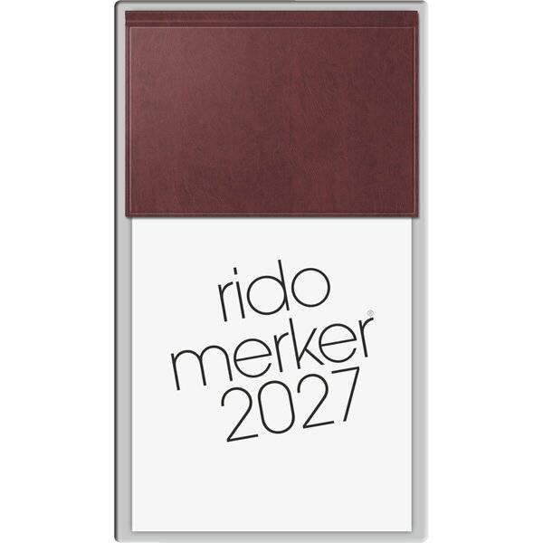Tischkalender Merker 10,8x20,1cm PP dunkelrot 2027-0