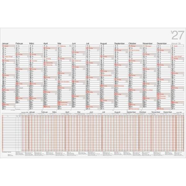 Wandkalender Modell Kombi 98x68,5cm 1 Seite = 13 Monate 2027-0