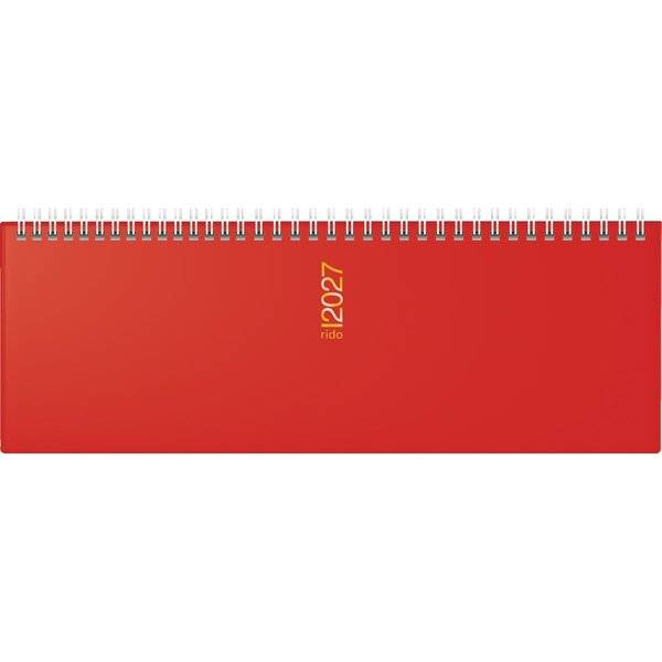 Querkalender AC 30,7x10,5cm 1 Woche/2 Seiten rot 2027-0