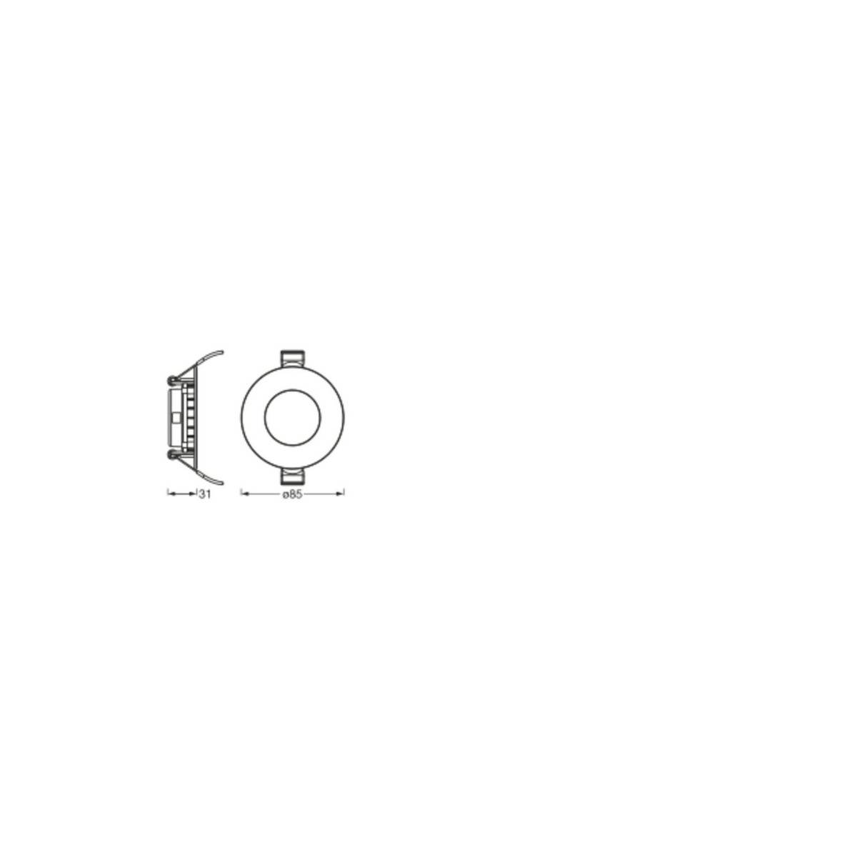 Ledvance LED Downlight Slim Recess Weiß 4.5W 240lm 110D - 840 Kaltweiß | 85mm - Ausschnitt 72mm-1