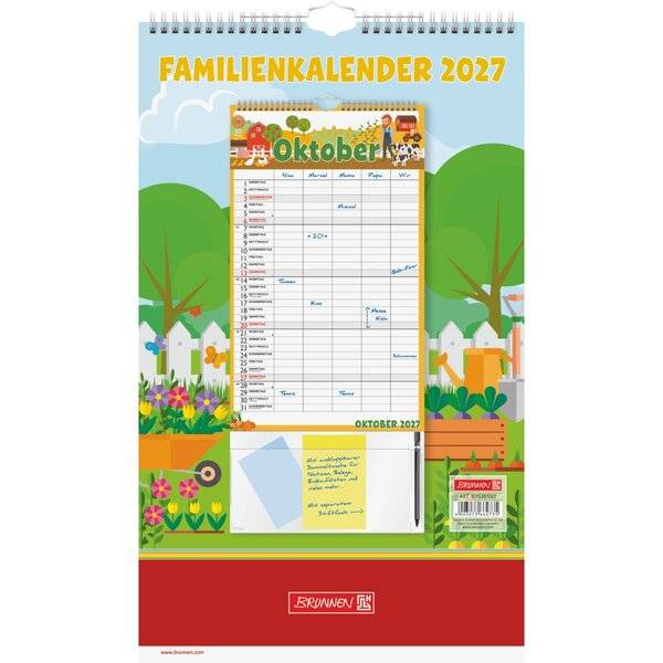Familykalender 25x41,5cm Graphics 1 Monat/Seite 5 Spalten 2027-0