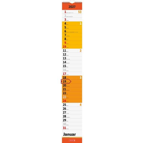 Streifenkalender Modell 702 13x91cm 1 Monat/Seite 2027-1