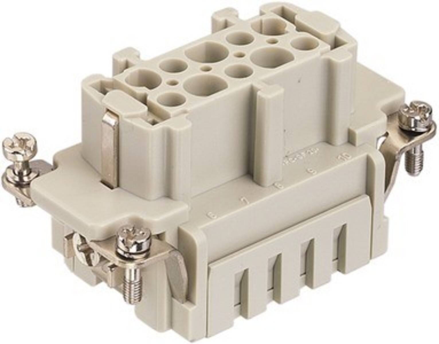 HARTING Han 10ES Buchseneinsatz (F) Käfigzugfederanschluss, 10-polig+PE 500V, 16A - 1 Stück-1