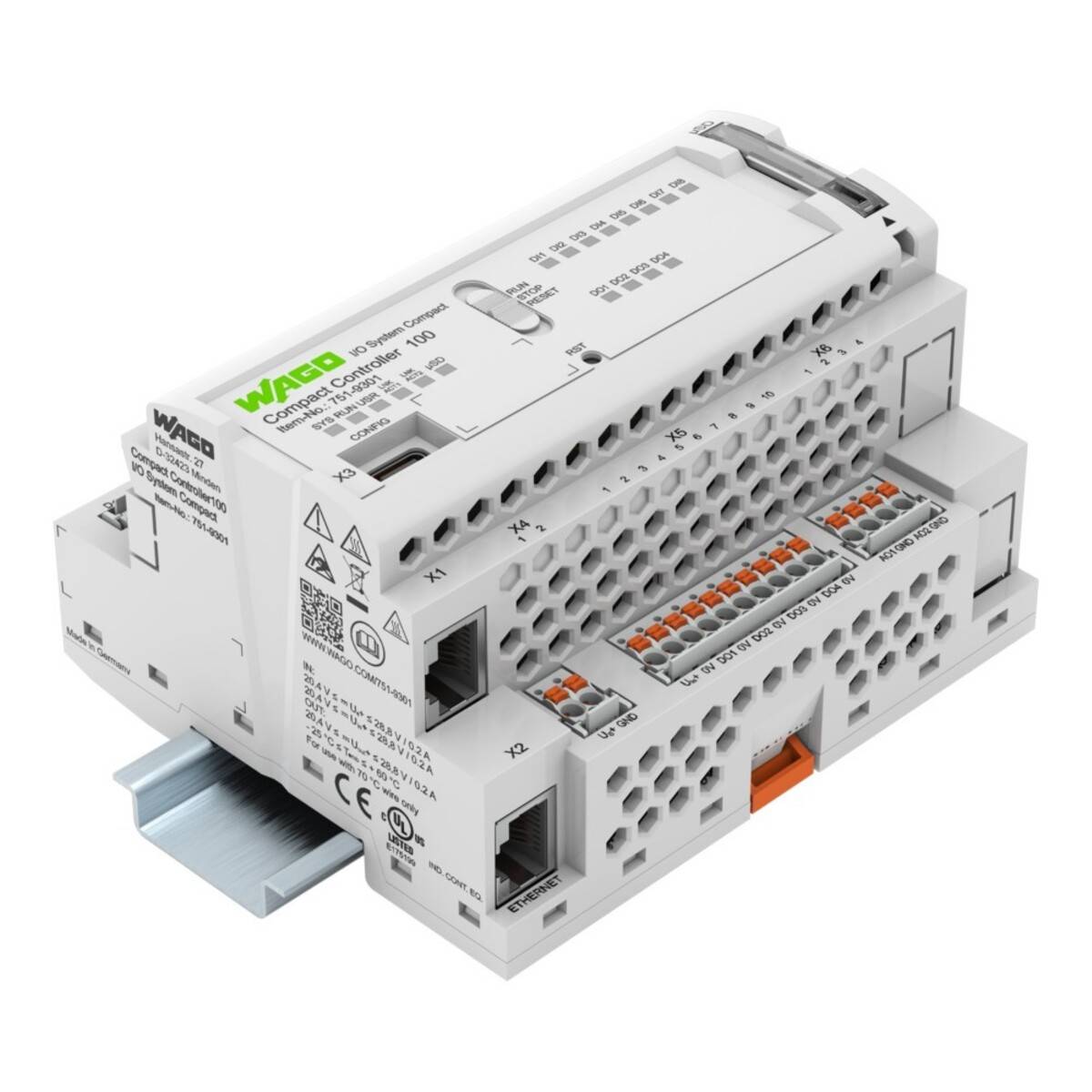 Wago 751-9301, Weiß, DIN-Schiene, IP20, Cortex-A7, 650 MHz, 512 MB