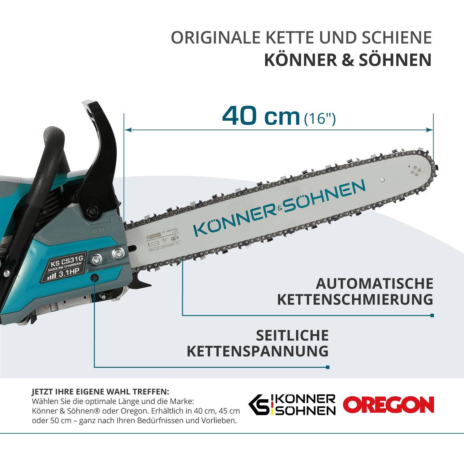 Benzin-Kettensäge KS CS31G-16-2