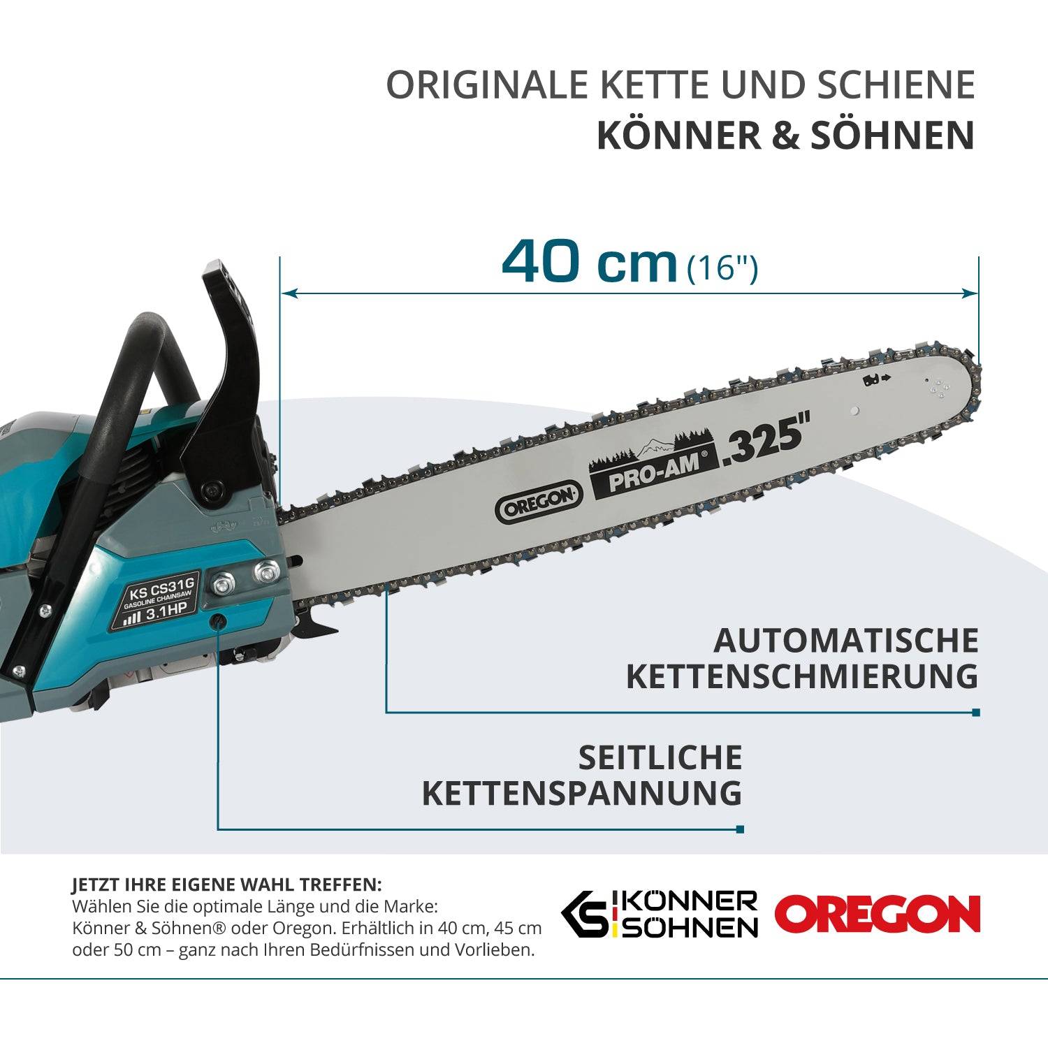 Benzin-Kettensäge KS CS31G-16-1-2