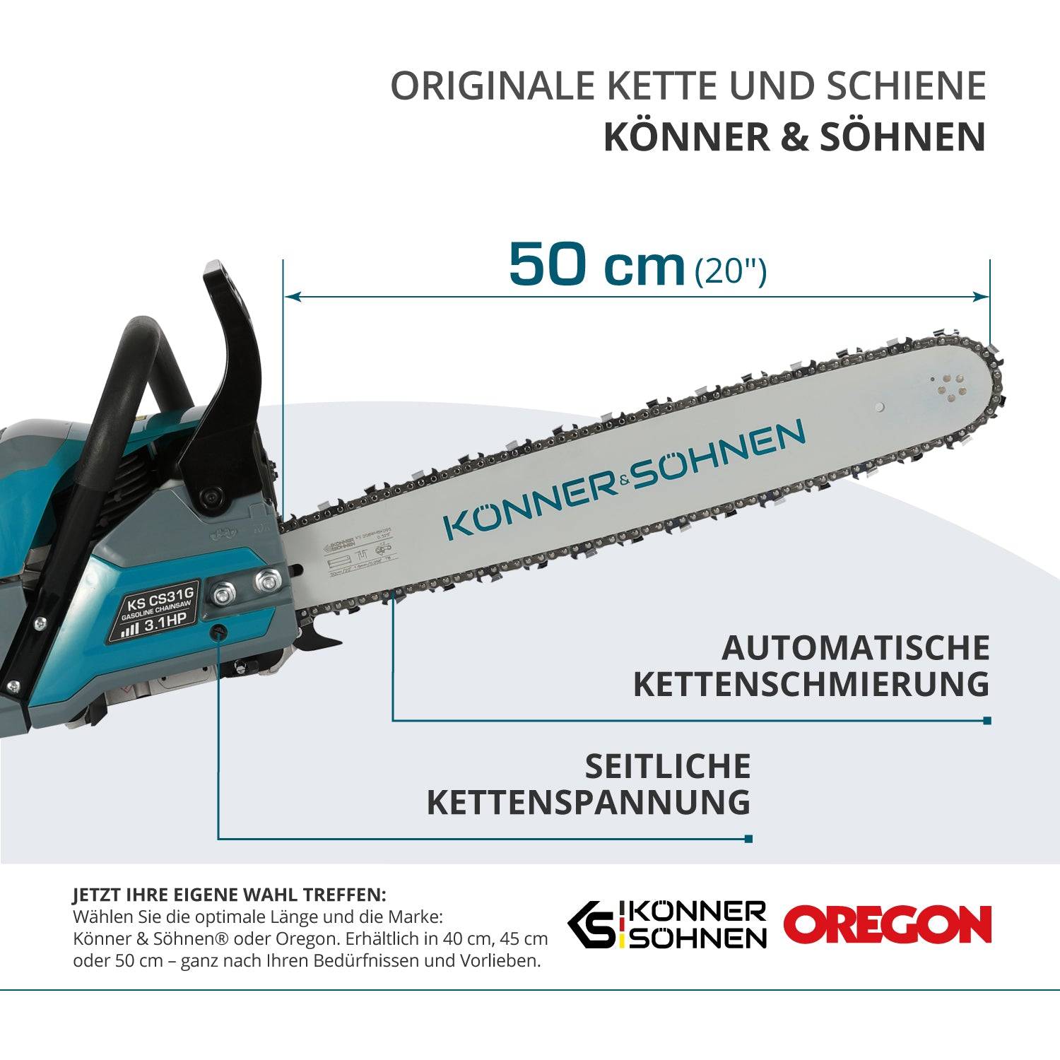 Benzin-Kettensäge KS CS31G-20-2