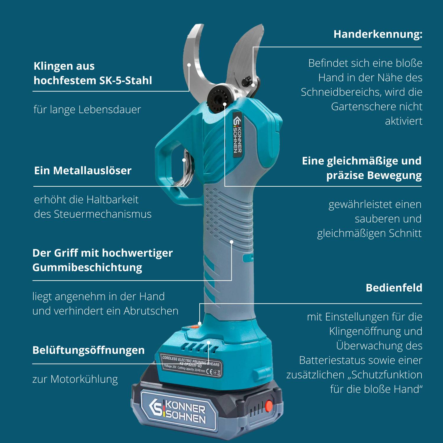 Akku-Gartenschere KS CPS20V-40 Case-4