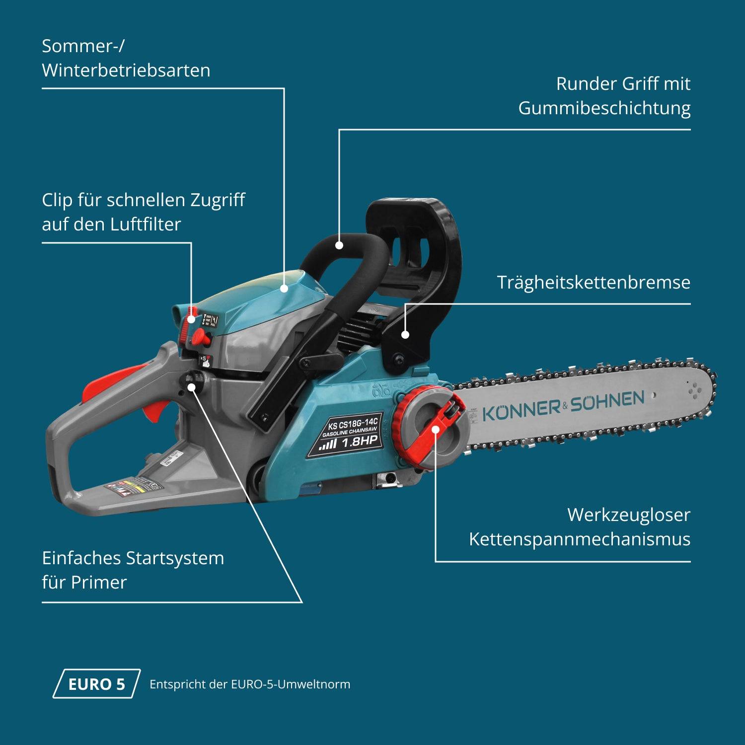 Benzin-Kettensäge KS CS18G-14C-4