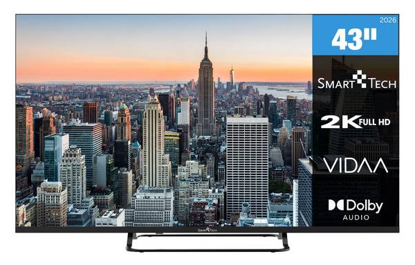 Smart Tech 43FV02V Fernseher 43 Zoll Smart TV VIDAA mit Full HD Auflösung und Triple-Tuner (2026)