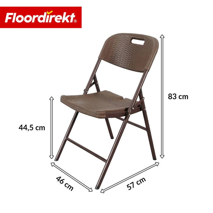 FLOORDIREKT Klappstuhl Niigata - Platzsparend & Wetterfest - 2er Set - Braun-1