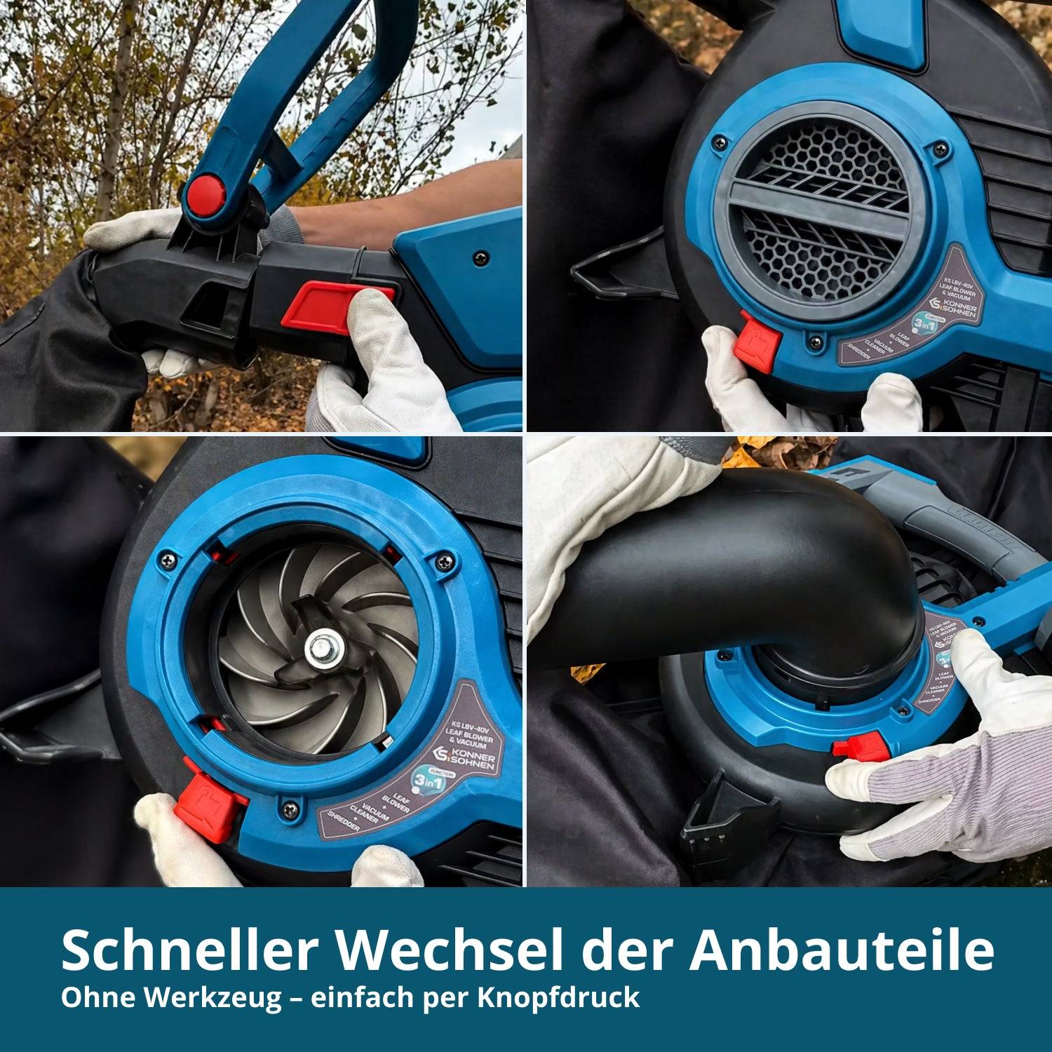 Akku-Gartensauger mit Laubzerkleinerungsfunktion KS LBV-40V-5