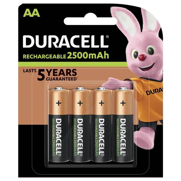 Duracell Recharge Ultra, NiMH, Akku, AA, 2500 mAh, HR06, 4er Blister, 1 Stk.