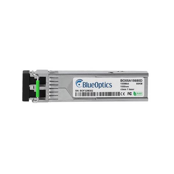 BLUEOPTICS - Huawei S-SFP-FE-LH80-SM1550 BlueOptics BO05A15680D SFP Transceiver, 100BASE-ZX, Singlemode Fiber, 1550nm, 8