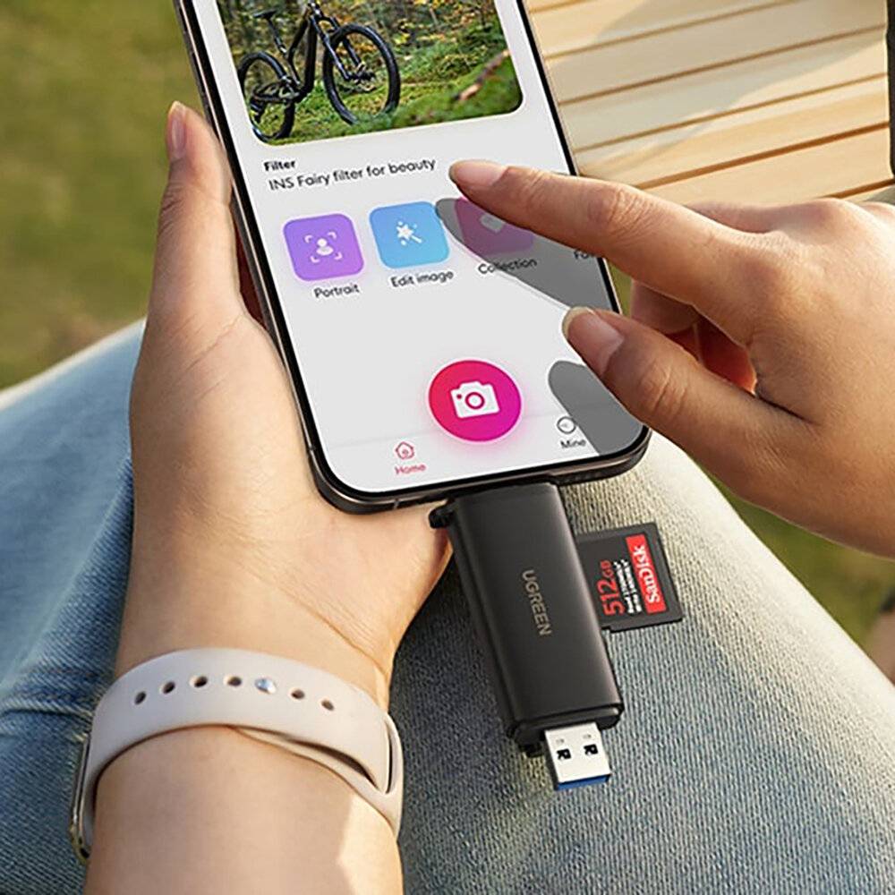 Preisbild für Ugreen 2-in-1 USB-C/USB-A SD 4.0 UHS-II Kartenleser – Schwarz