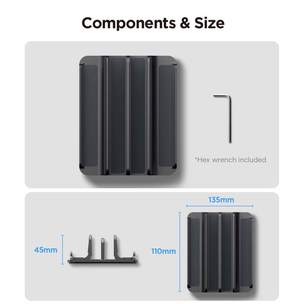 Spigen LD208S4 Schreibtisch-Organizer für Laptops, Tablets, Smartphones, Tastaturen – Grau-1