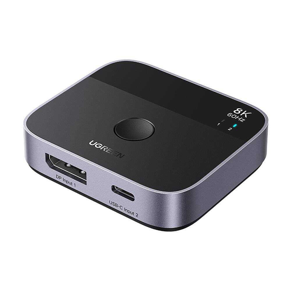 Ugreen DisplayPort/USB-C zu USB-C Switch – Grau-0