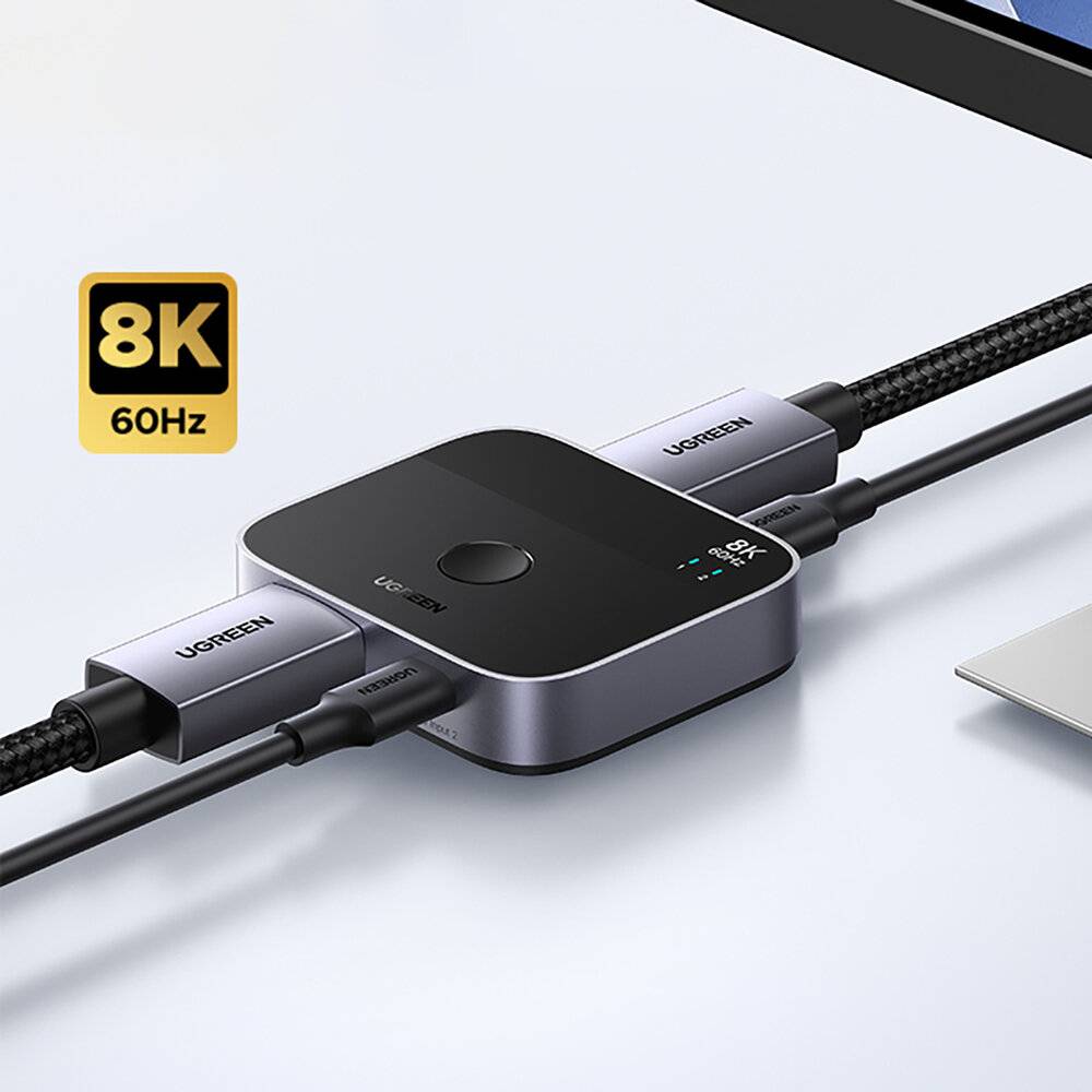 Ugreen DisplayPort/USB-C zu USB-C Switch – Grau-3