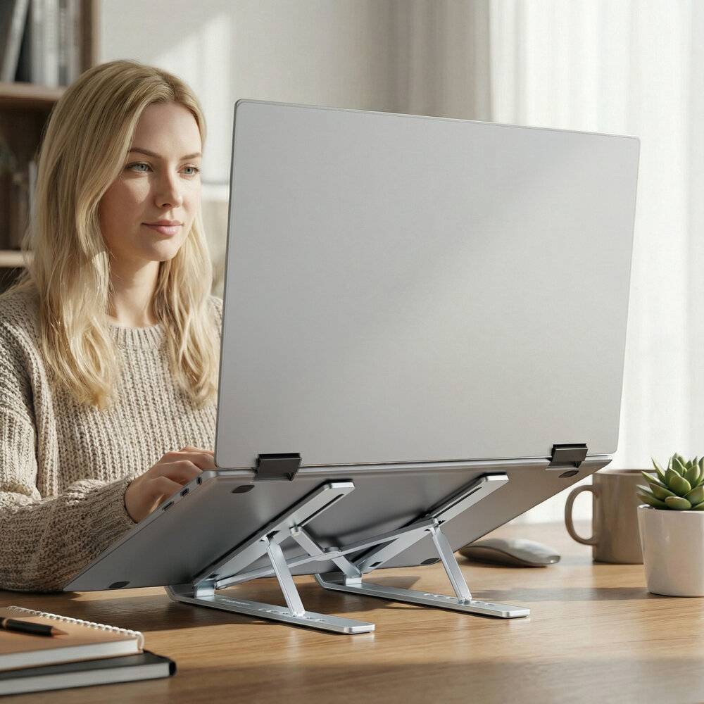 Wozinsky WDCX-X8S Faltbarer, verstellbarer Laptopständer – Silber-1