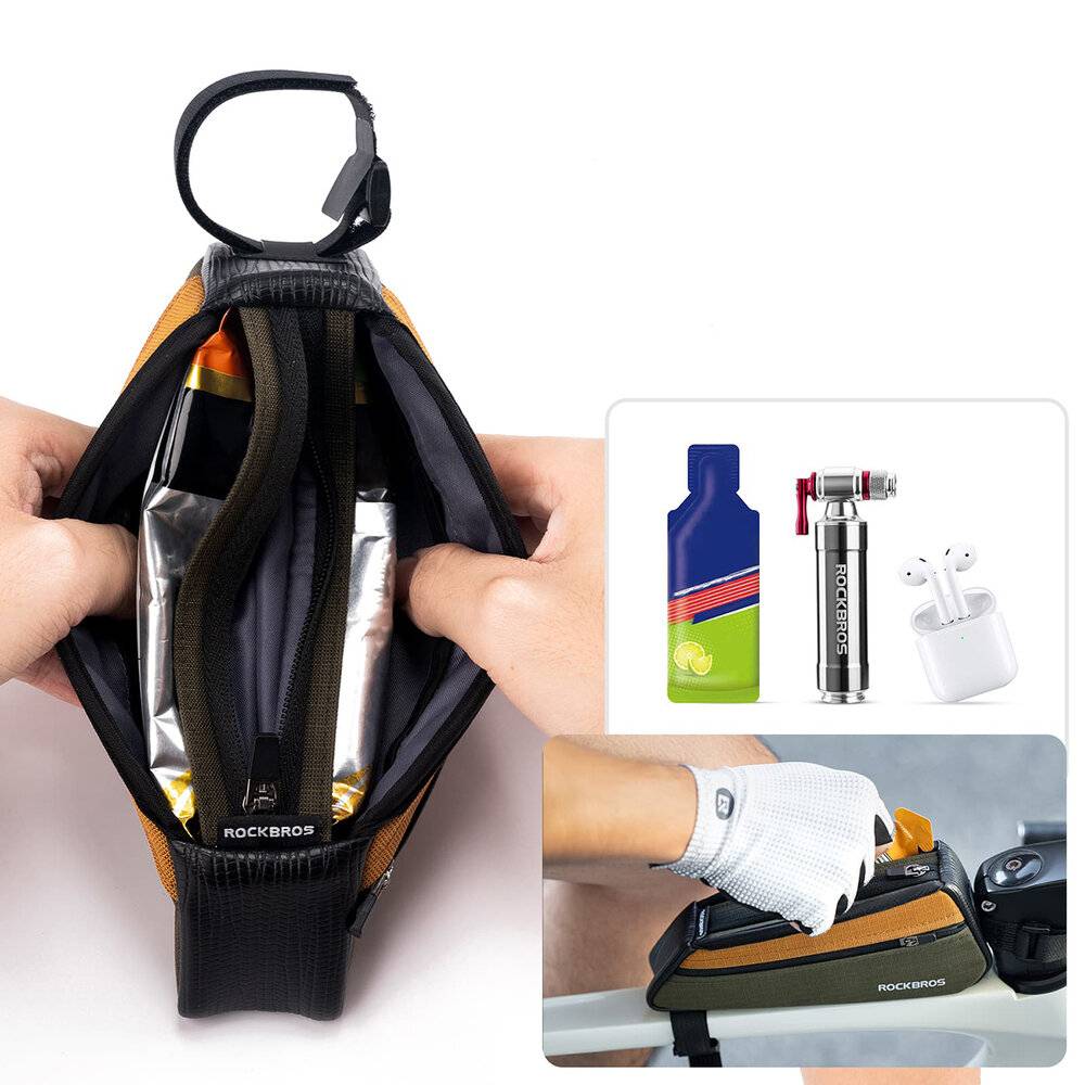 Symbolbild für Rockbros 088 Oberrohr-Fahrradtasche 0,25 l – Grün und Orange