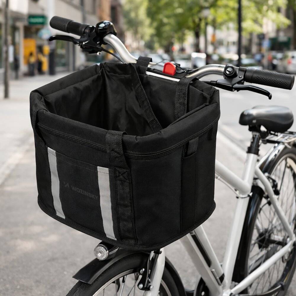 Wozinsky Großer Fahrradkorb aus Stoff – Schwarz-5