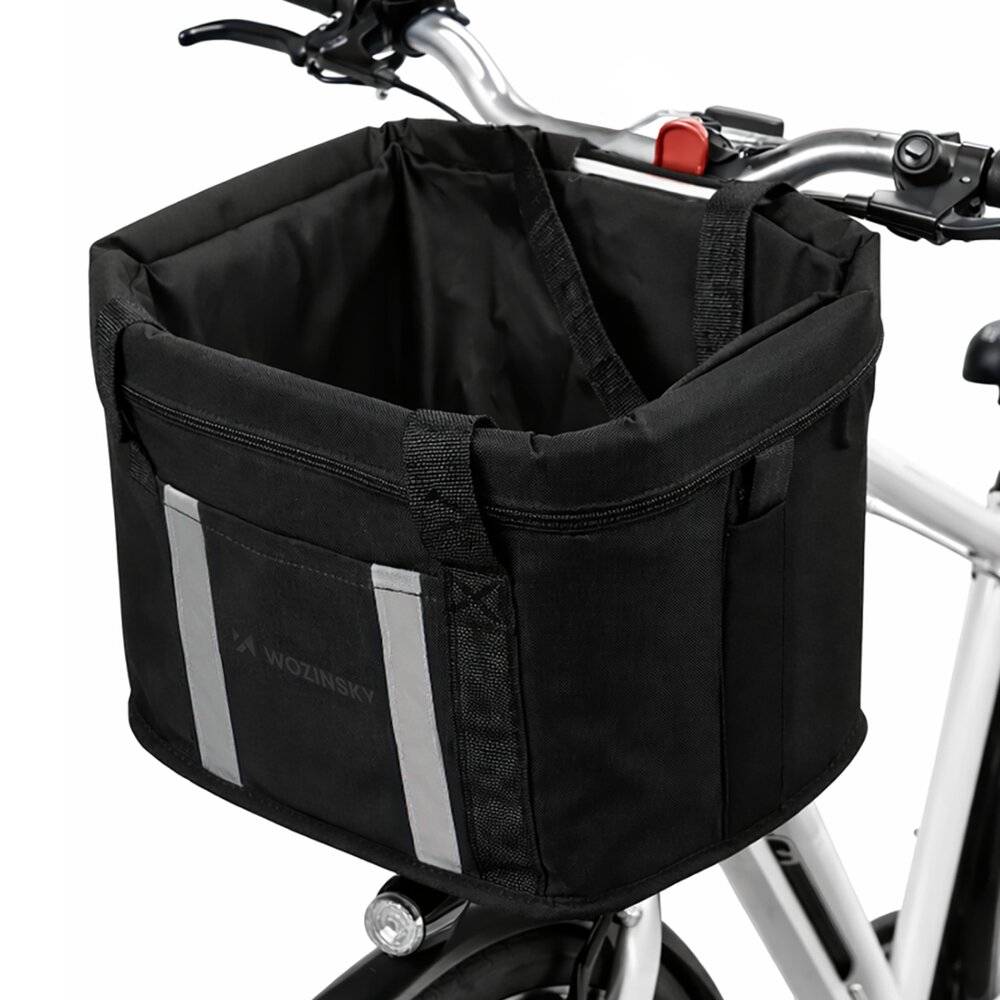 Wozinsky Großer Fahrradkorb aus Stoff – Schwarz-1