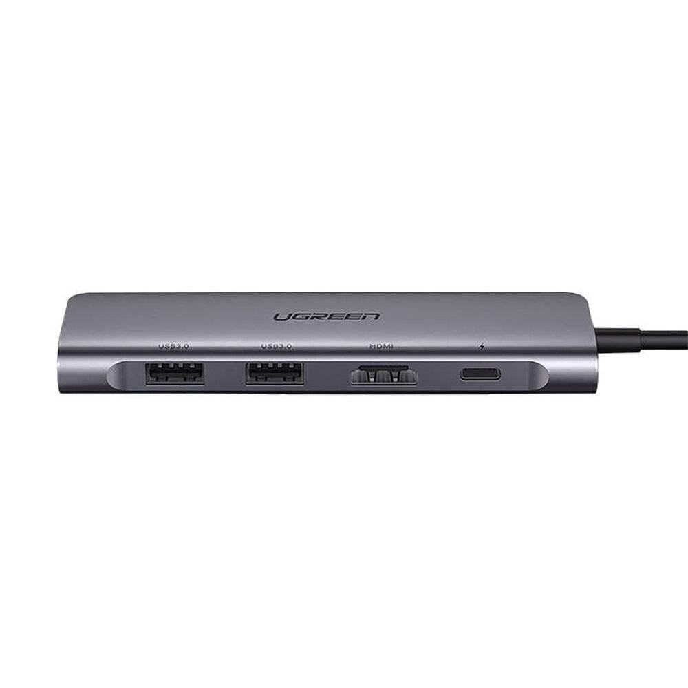 Ugreen CM1956in1-Adapter USB-C – HDMI / 2x USB-A 3.0 / USB-C PD/SD/TF-Leser – Grau-3