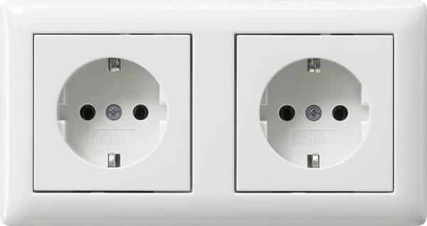 SCHUKO-Steckd. 2f verdr. + 479303 Rahmen Standard 55 Reinweiß