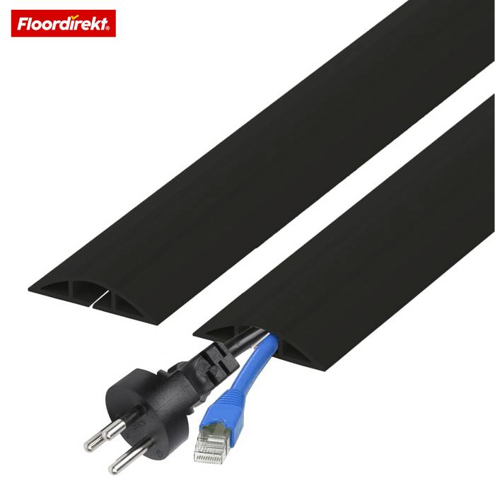 FLOORDIREKT Boden-Kabelkanal Cable Guard - Flexibel zuschneidbar - Schwarz - 1,8 m-4