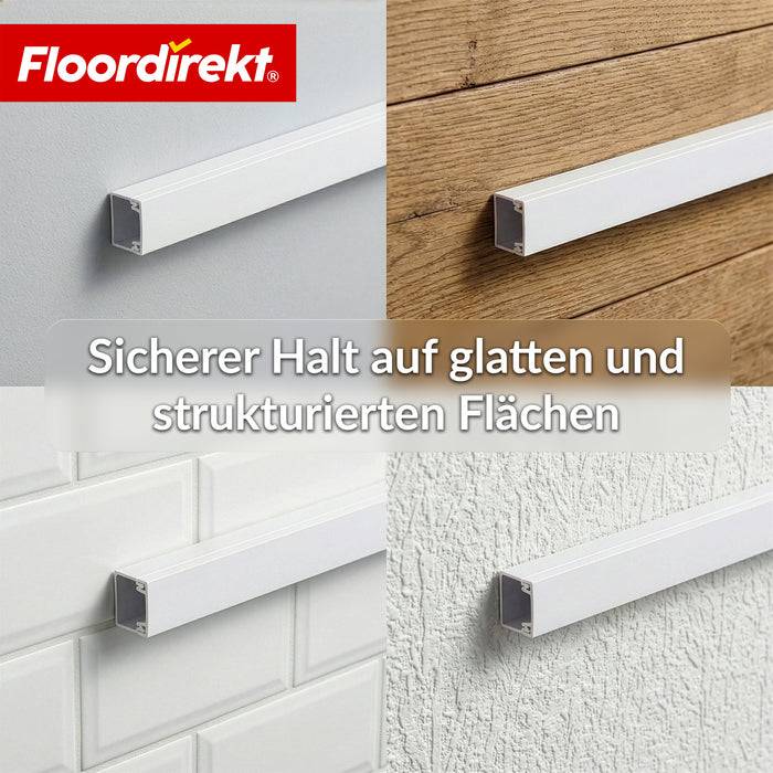 FLOORDIREKT Kabelkanal Oskar - Selbstklebende Kabelleiste 1 m - 12 x 12 mm (10er Set)-3