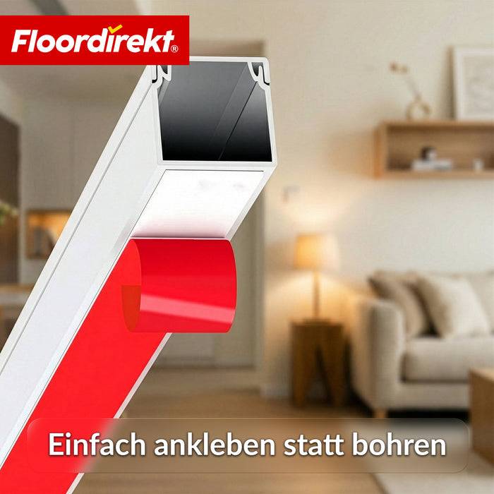 FLOORDIREKT Kabelkanal Oskar - Selbstklebende Kabelleiste 1 m - 12 x 12 mm (10er Set)-4