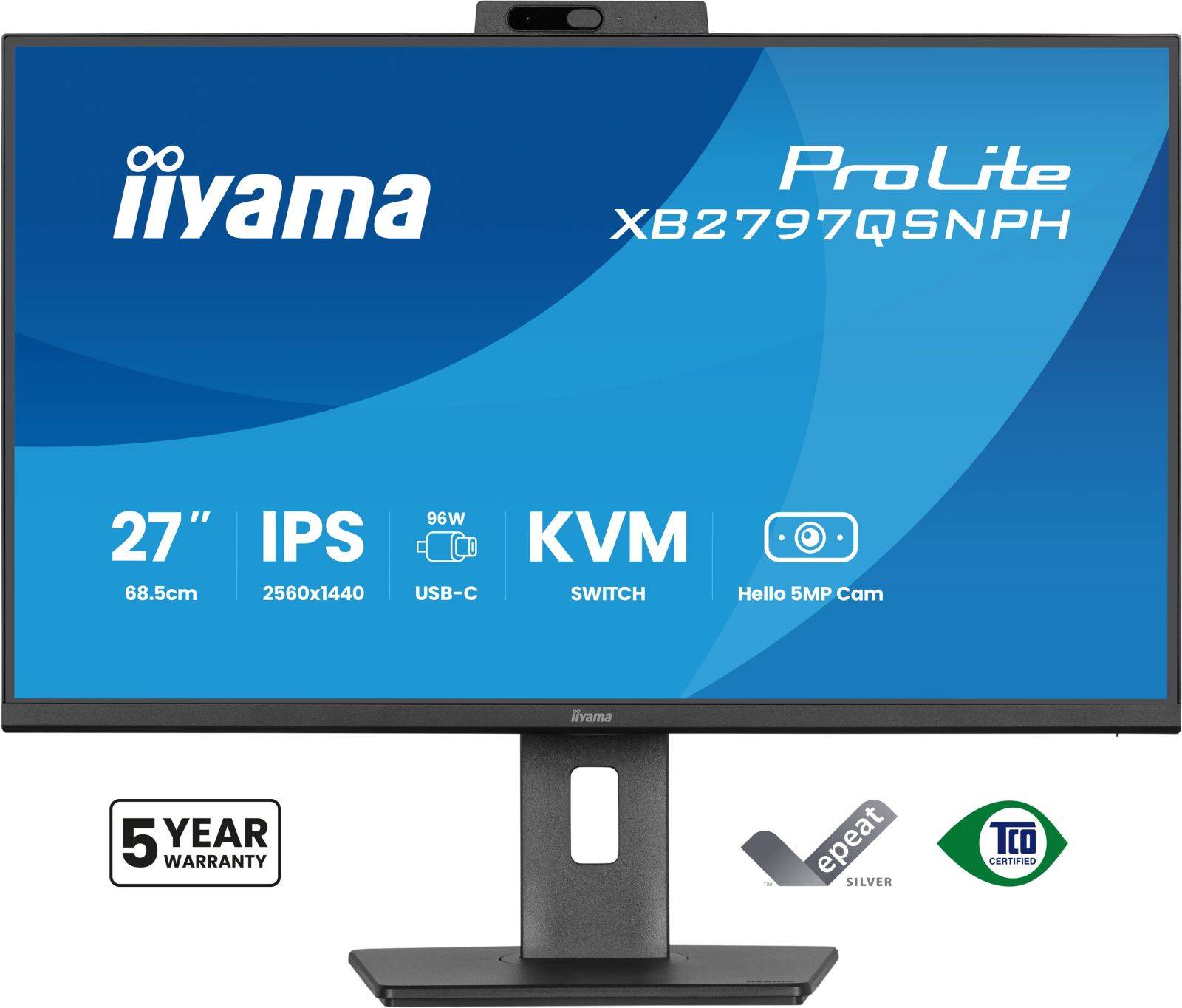 iiyama 27" XB2797QSNPH-W1 16 9 HDMI+DP+2xUSB-C Flachbildschirm TFT/LCD 68,6cm/27"-1
