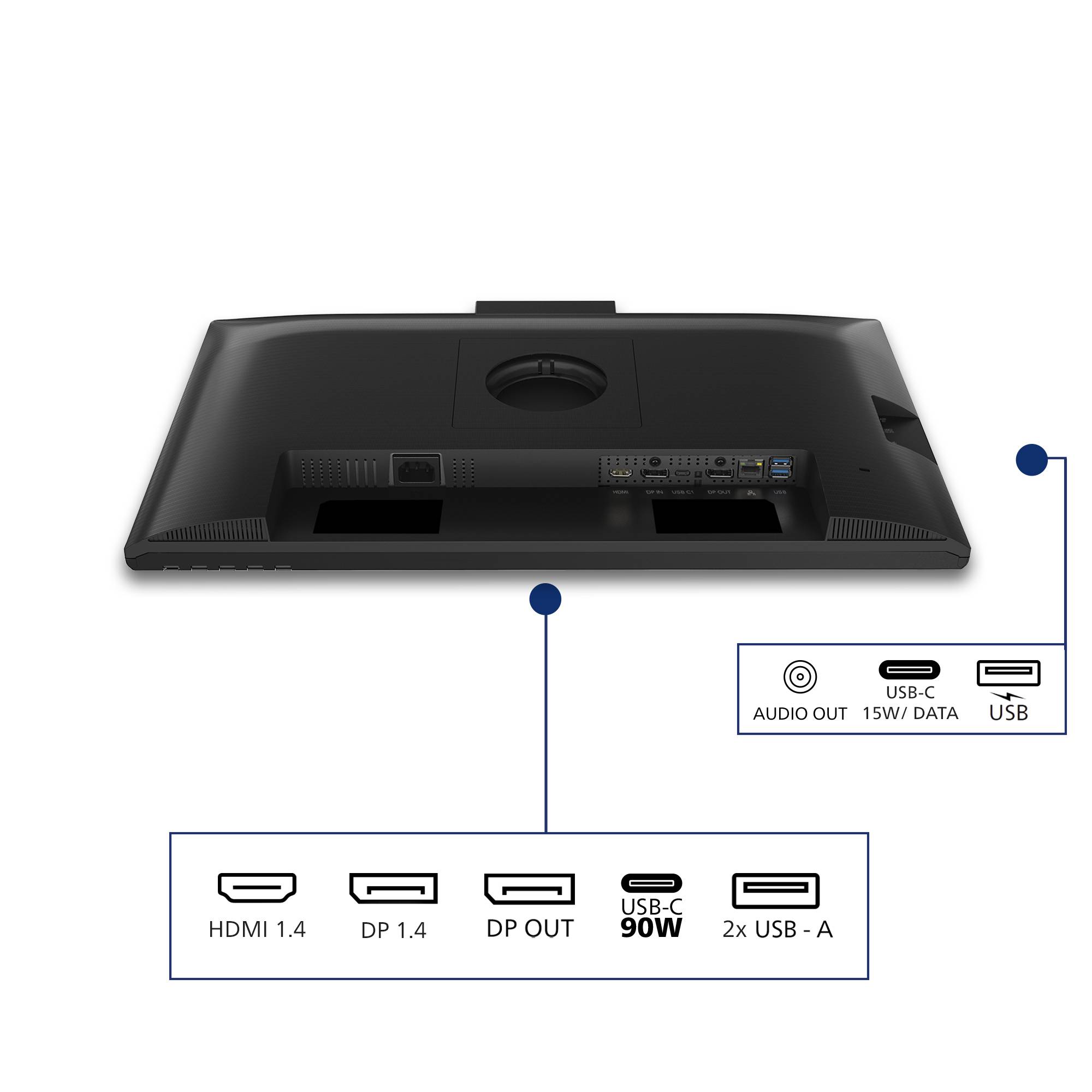 B-Ware Philips 24B2U3301H LED-Monitor 1920 x 1080 Full HD 1080p @ 120 Hz IPS 1500:1 HDMI DisplayPort USB-C-3