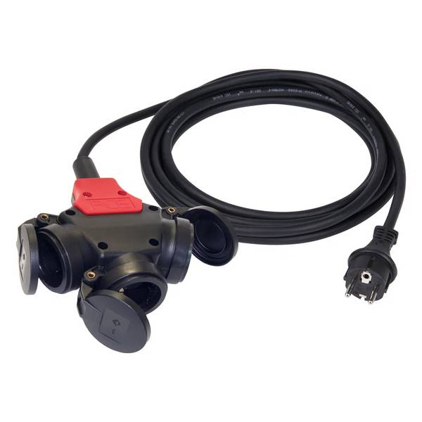 PC ELECTRIC Verlängerungskabel, 3G1,5, HK3-Schnappdeckel/SD-Schutzkontaktstecker/AG, Bund mit 1,5m, 1 Stk.