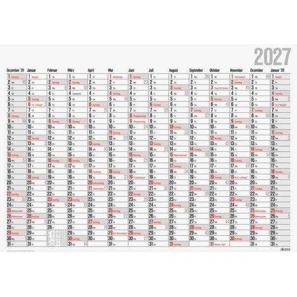 Plakatkalender 98x68,5cm 14 Monate Kalendarium 2027