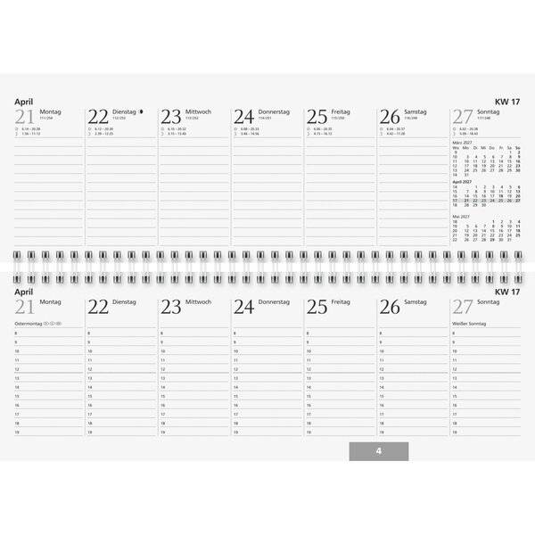 Glocken Tischkalender "Querterminbuch", 2027, blau-1